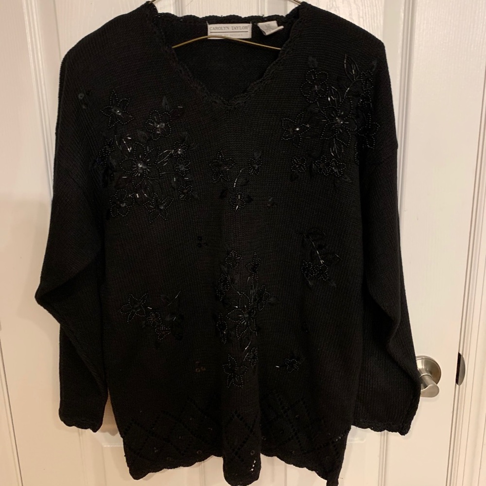 Black Sequin Sweater